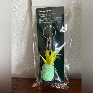 Starbucks 2024 Pineapple Keychain Hot Cup Lid Stopper Reusable